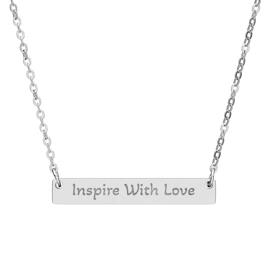 Engravable Horizontal Bar Necklace — Inspire With Love Personalized Pendant