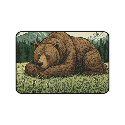 Sleeping Bear Woodland Anti-Slip Desk Mat – Calm & Focused Workspace