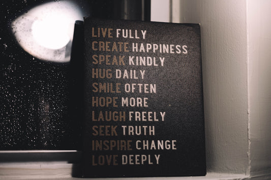 live fully create happiness speak kindly decor