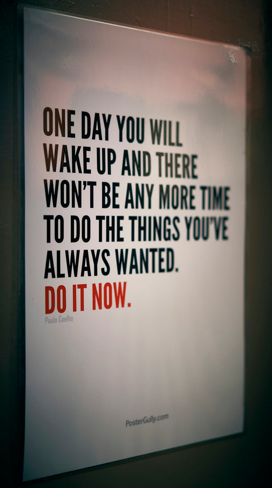 quote poster on wall