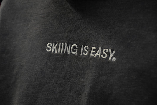 The image shows the text skiing is easy.