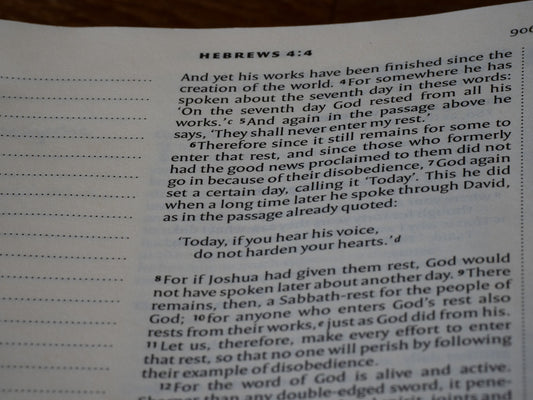 A passage from hebrews talks about god's rest.