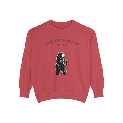 Embroidered Serenity Garment-Dyed Cotton Sweatshirt - InspireWithPurpose