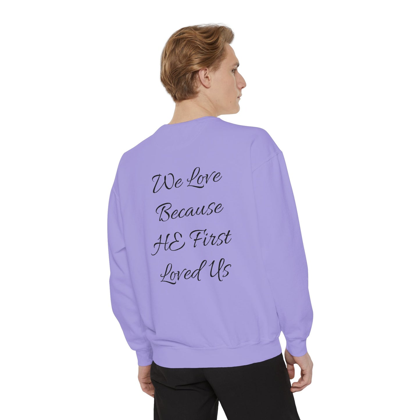 Embroidered Serenity Garment-Dyed Cotton Sweatshirt - InspireWithPurpose