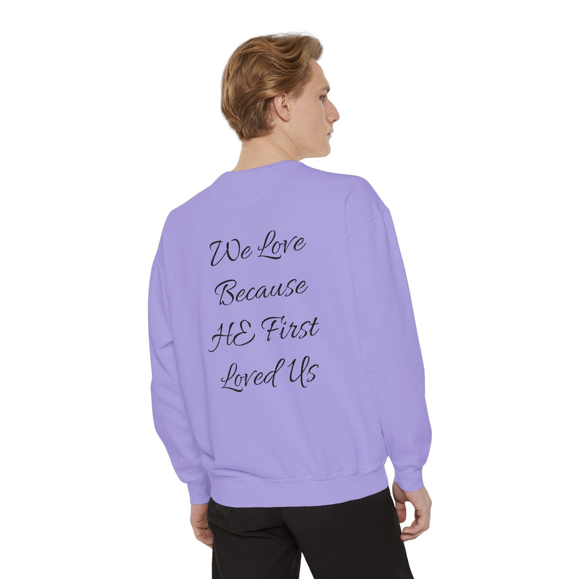 Embroidered Serenity Garment-Dyed Cotton Sweatshirt - InspireWithPurpose