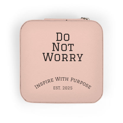 Do Not Worry Jewelry Travel Case — Compact Pink Ring & Earring Organizer - InspireWithPurpose