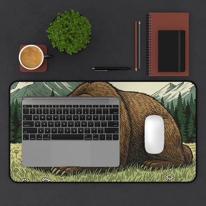 Serene Bear Woodland Anti-Slip Desk Mat – Calm & Focused Workspace - InspireWithPurpose
