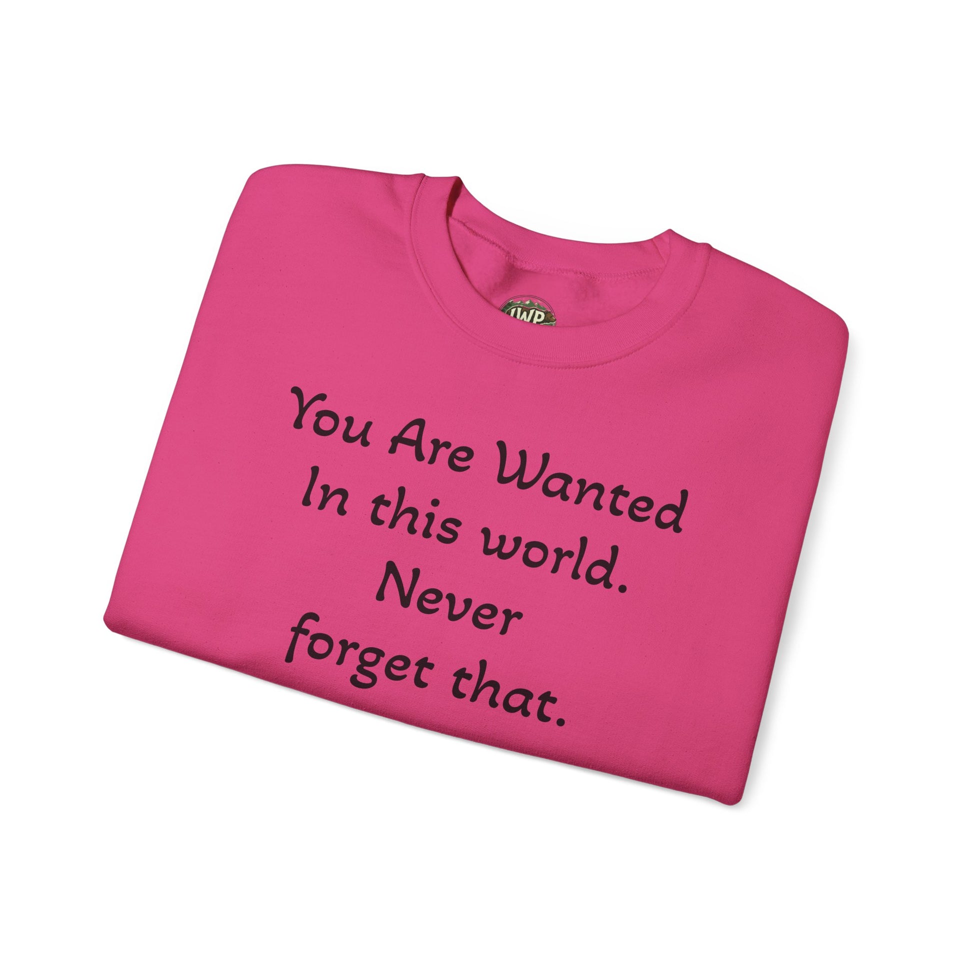 Affirmation Crewneck Sweatshirt — "YOU are wanted in this world, never forget that."
