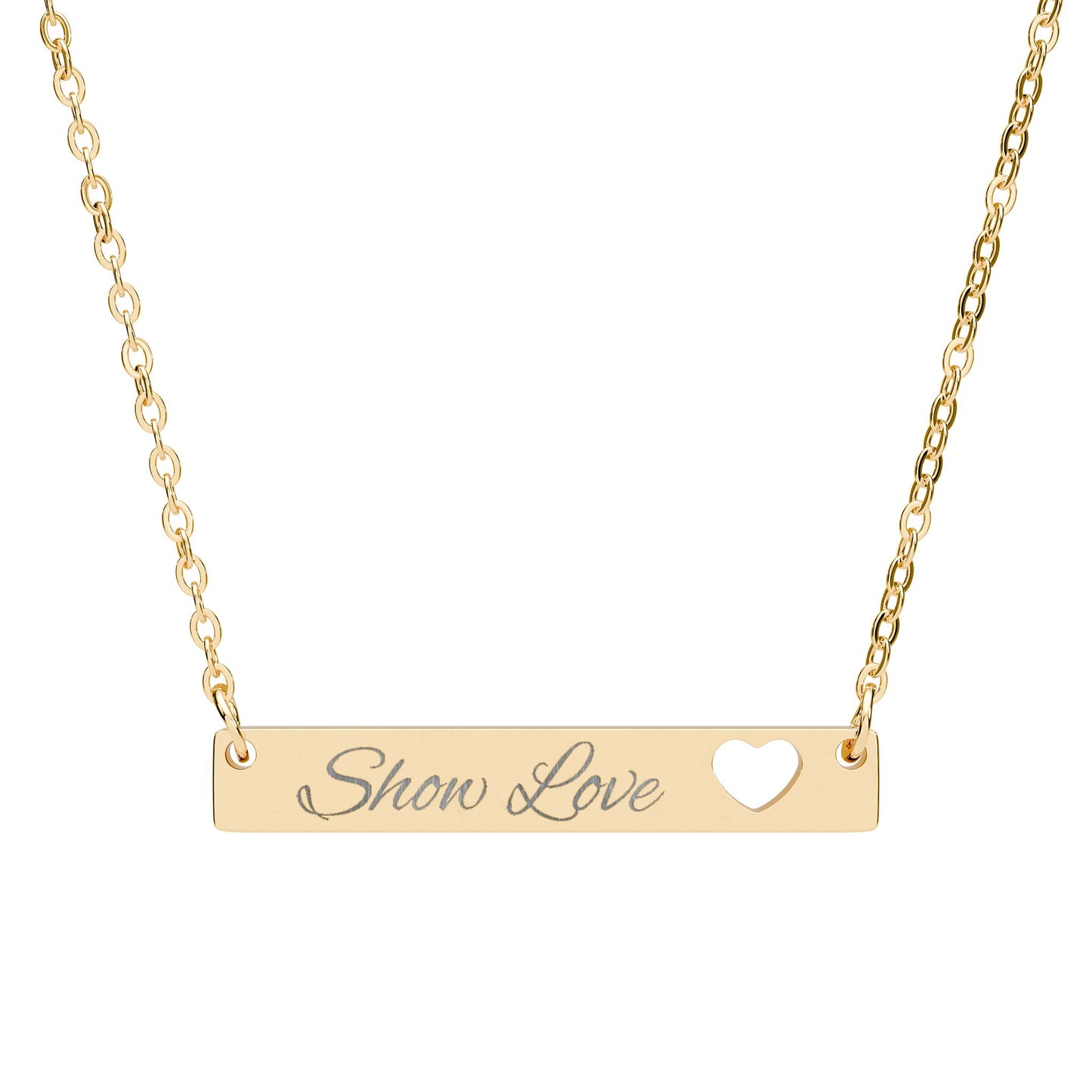 Stainless Steel Heart Cutout Bar Necklace - Hypoallergenic & Durable - InspireWithPurpose