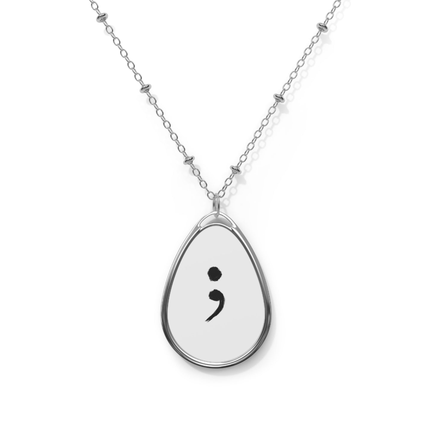Custom Ellipse Necklace: Zinc Alloy & Aluminum Print Pendant - InspireWithPurpose