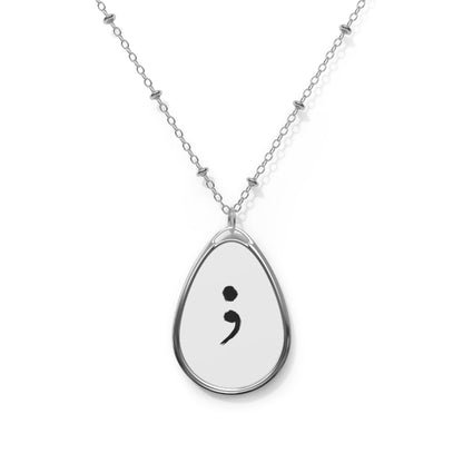 Custom Ellipse Necklace: Zinc Alloy & Aluminum Print Pendant - InspireWithPurpose