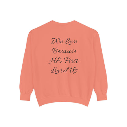 Embroidered Serenity Garment-Dyed Cotton Sweatshirt - InspireWithPurpose