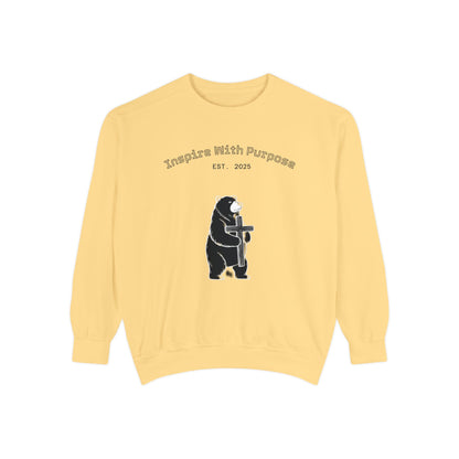 Embroidered Serenity Garment-Dyed Cotton Sweatshirt - InspireWithPurpose