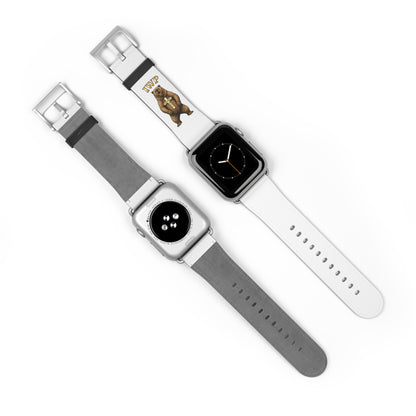 Vintage Bear Emblem Faux-Leather Apple Watch Band Strap - InspireWithPurpose