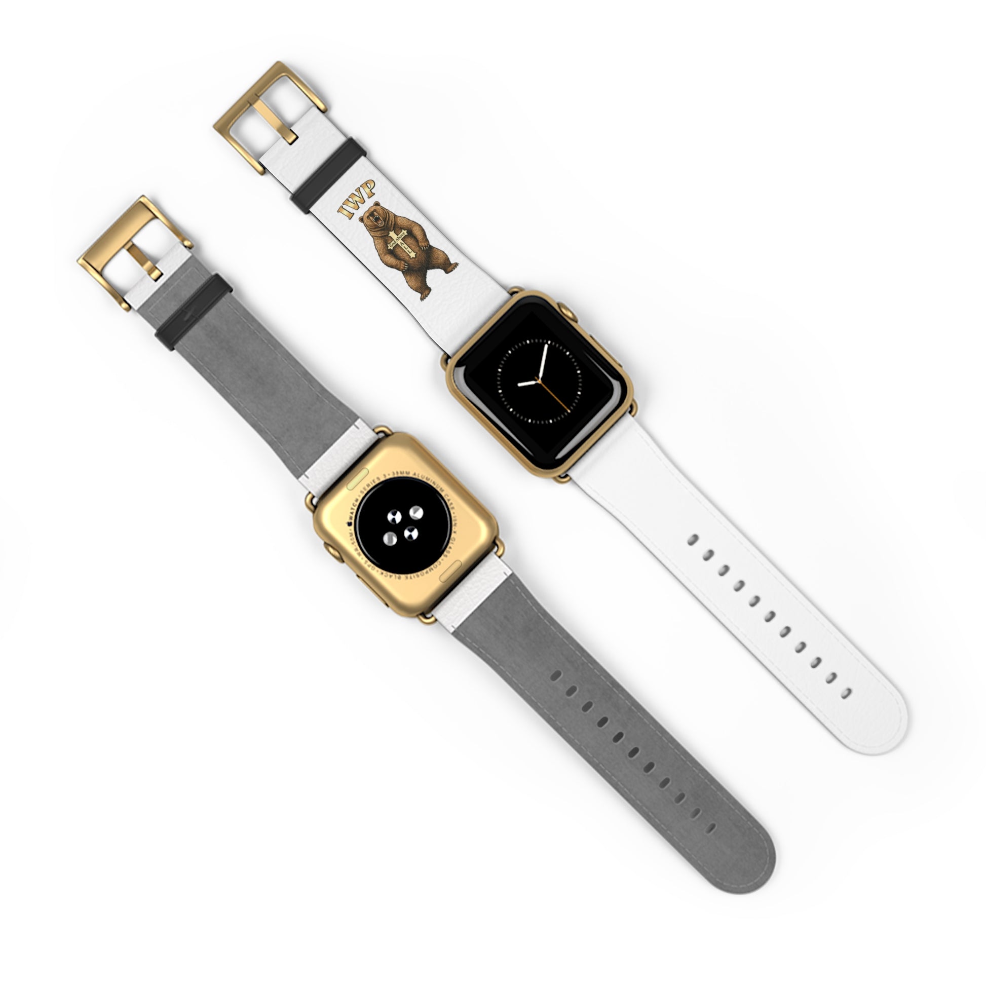 Vintage Bear Emblem Faux-Leather Apple Watch Band Strap - InspireWithPurpose