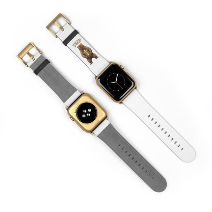 Vintage Bear Emblem Faux-Leather Apple Watch Band Strap - InspireWithPurpose