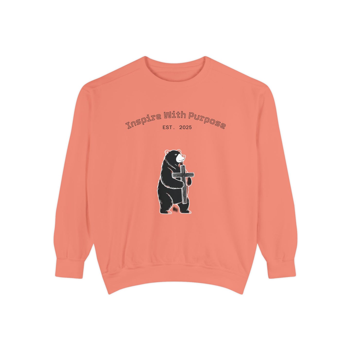 Embroidered Serenity Garment-Dyed Cotton Sweatshirt - InspireWithPurpose