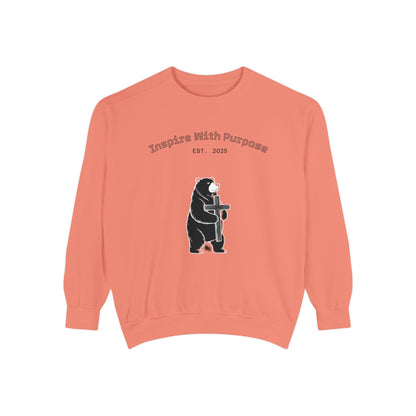 Embroidered Serenity Garment-Dyed Cotton Sweatshirt - InspireWithPurpose