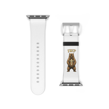 Vintage Bear Emblem Faux-Leather Apple Watch Band Strap - InspireWithPurpose