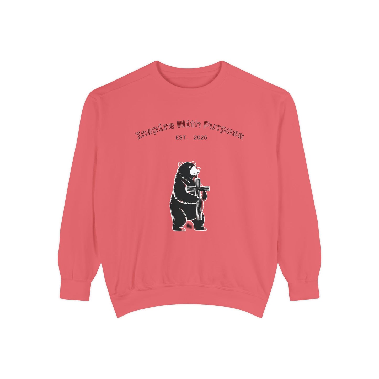 Embroidered Serenity Garment-Dyed Cotton Sweatshirt - InspireWithPurpose