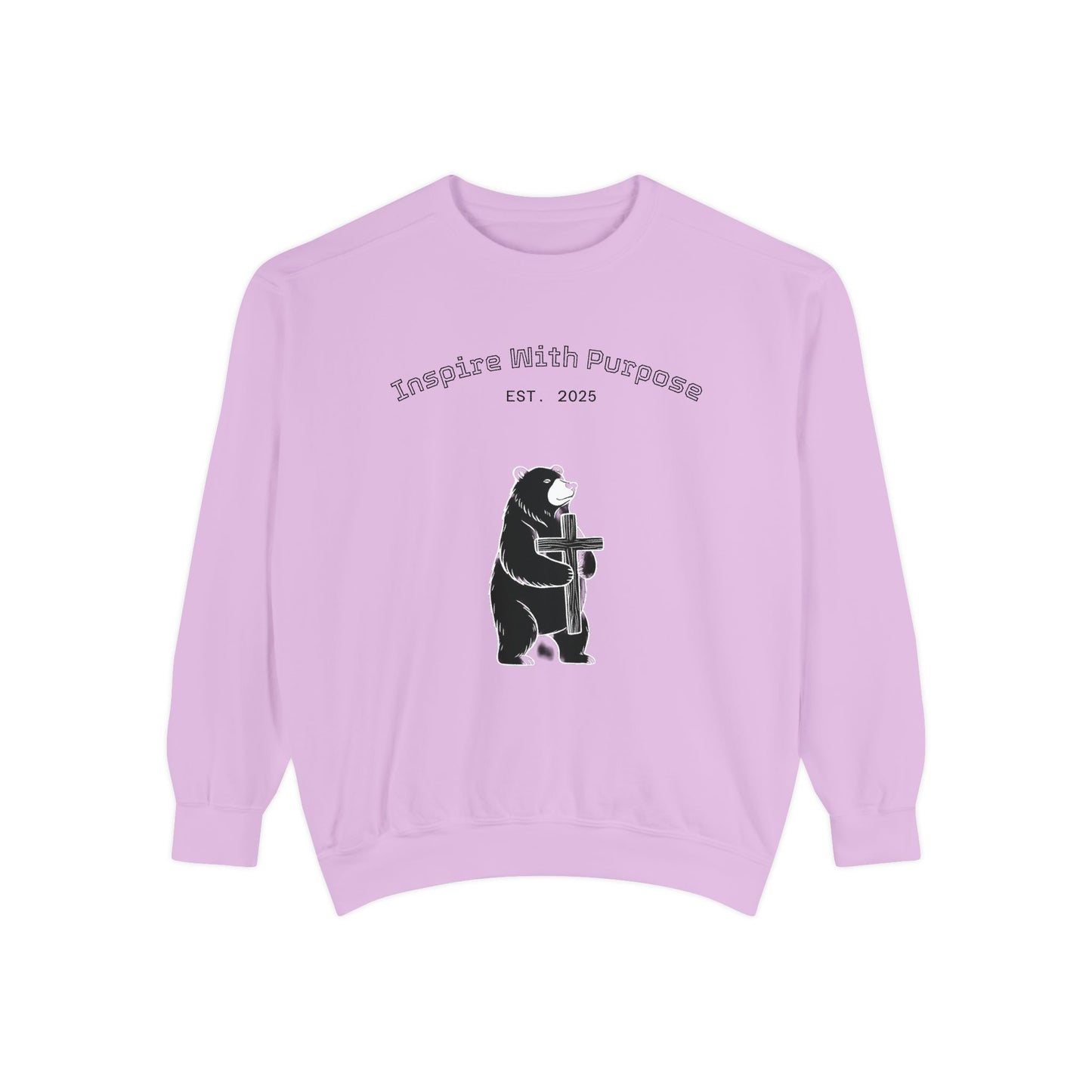 Embroidered Serenity Garment-Dyed Cotton Sweatshirt - InspireWithPurpose