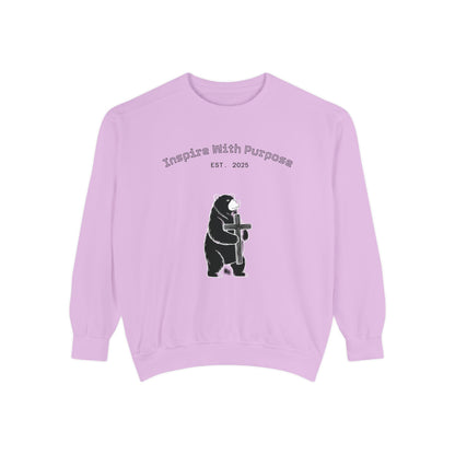 Embroidered Serenity Garment-Dyed Cotton Sweatshirt - InspireWithPurpose