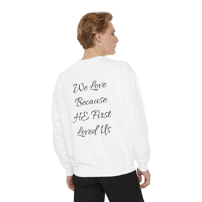 Embroidered Serenity Garment-Dyed Cotton Sweatshirt - InspireWithPurpose