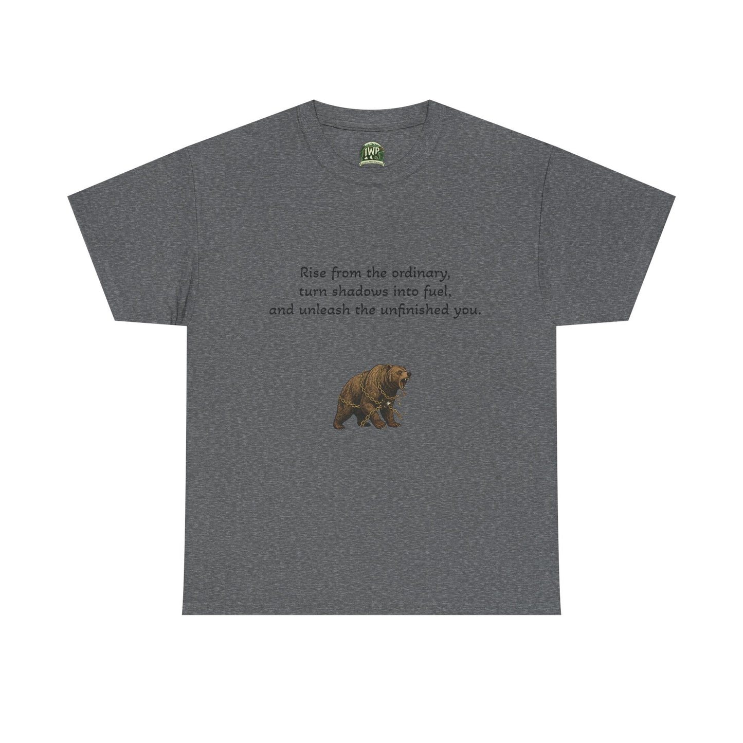 T-Shirt — Minimal Inspirational Quote Tee (“Near from the ordinary, seen shadows into fuel, and around the emboldened you.”) - InspireWithPurpose