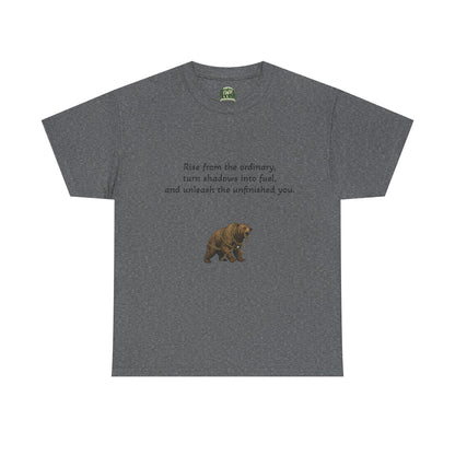 T-Shirt — Minimal Inspirational Quote Tee (“Near from the ordinary, seen shadows into fuel, and around the emboldened you.”) - InspireWithPurpose