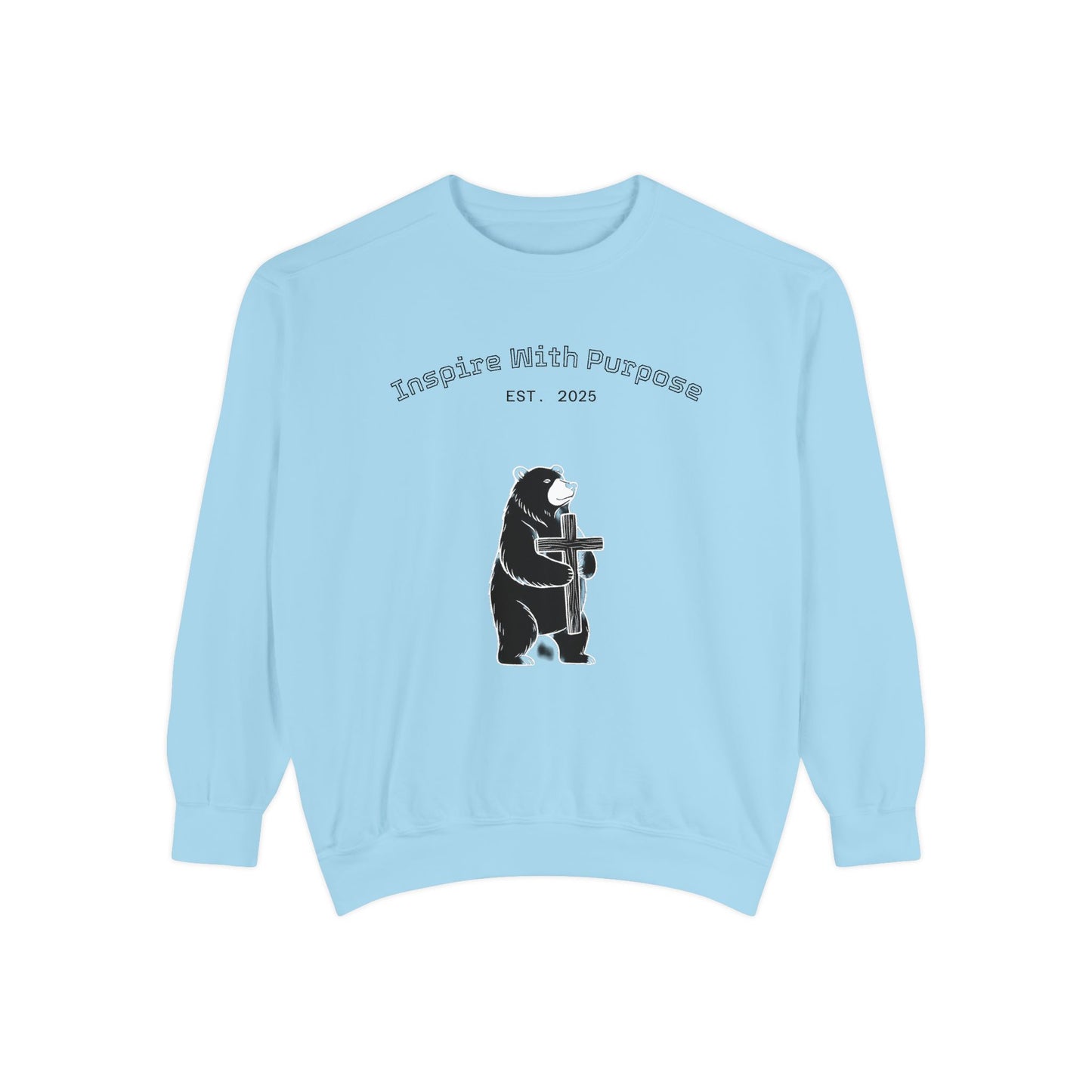 Embroidered Serenity Garment-Dyed Cotton Sweatshirt - InspireWithPurpose