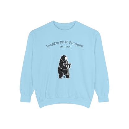 Embroidered Serenity Garment-Dyed Cotton Sweatshirt - InspireWithPurpose