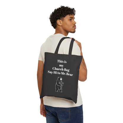 Vintage Bear Canvas Tote - Durable Everyday Carry Bag - InspireWithPurpose