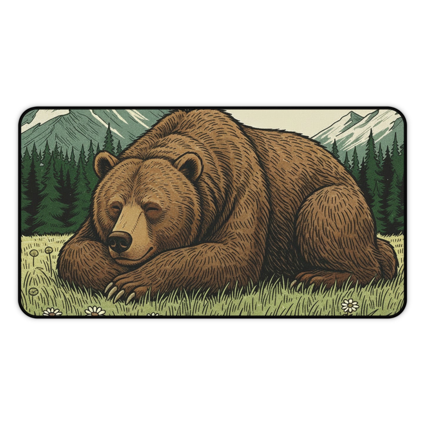 Serene Bear Woodland Anti-Slip Desk Mat – Calm & Focused Workspace - InspireWithPurpose