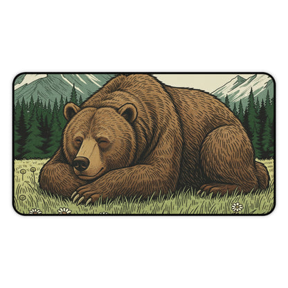 Serene Bear Woodland Anti-Slip Desk Mat – Calm & Focused Workspace - InspireWithPurpose