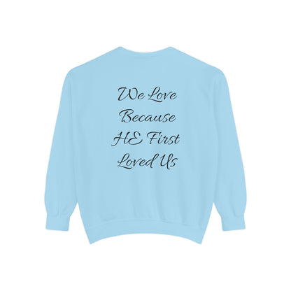 Embroidered Serenity Garment-Dyed Cotton Sweatshirt - InspireWithPurpose