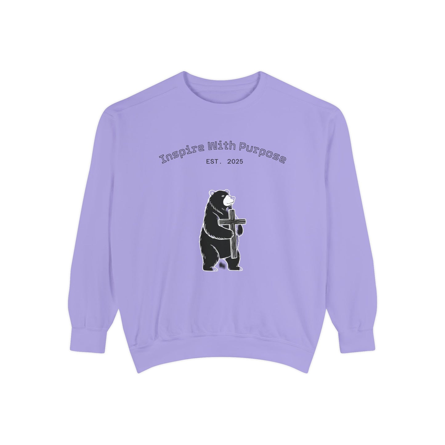 Embroidered Serenity Garment-Dyed Cotton Sweatshirt - InspireWithPurpose