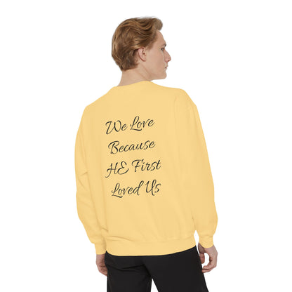 Embroidered Serenity Garment-Dyed Cotton Sweatshirt - InspireWithPurpose