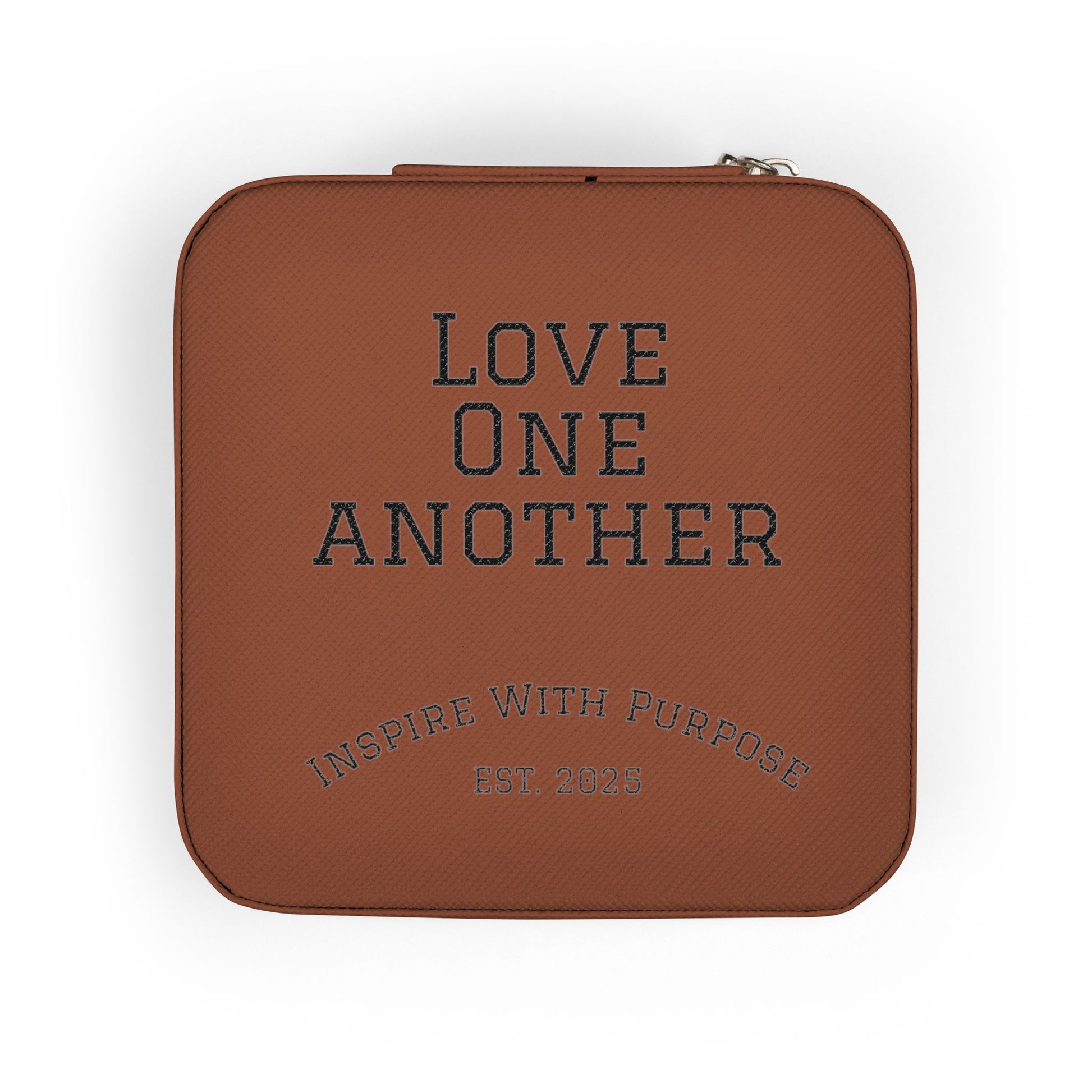 Love One Another Jewelry Travel Case — Compact Pink Ring & Earring Organizer - InspireWithPurpose