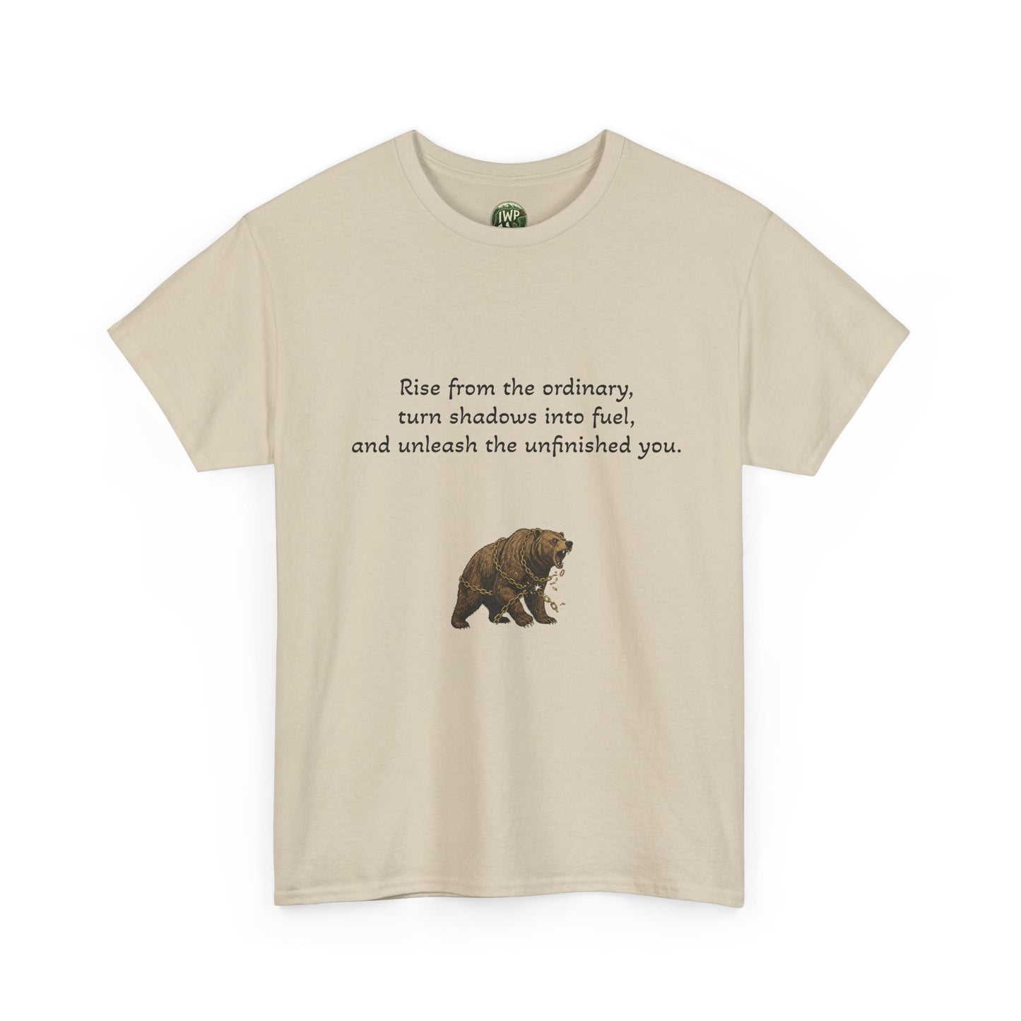 T-Shirt — Minimal Inspirational Quote Tee (“Near from the ordinary, seen shadows into fuel, and around the emboldened you.”) - InspireWithPurpose