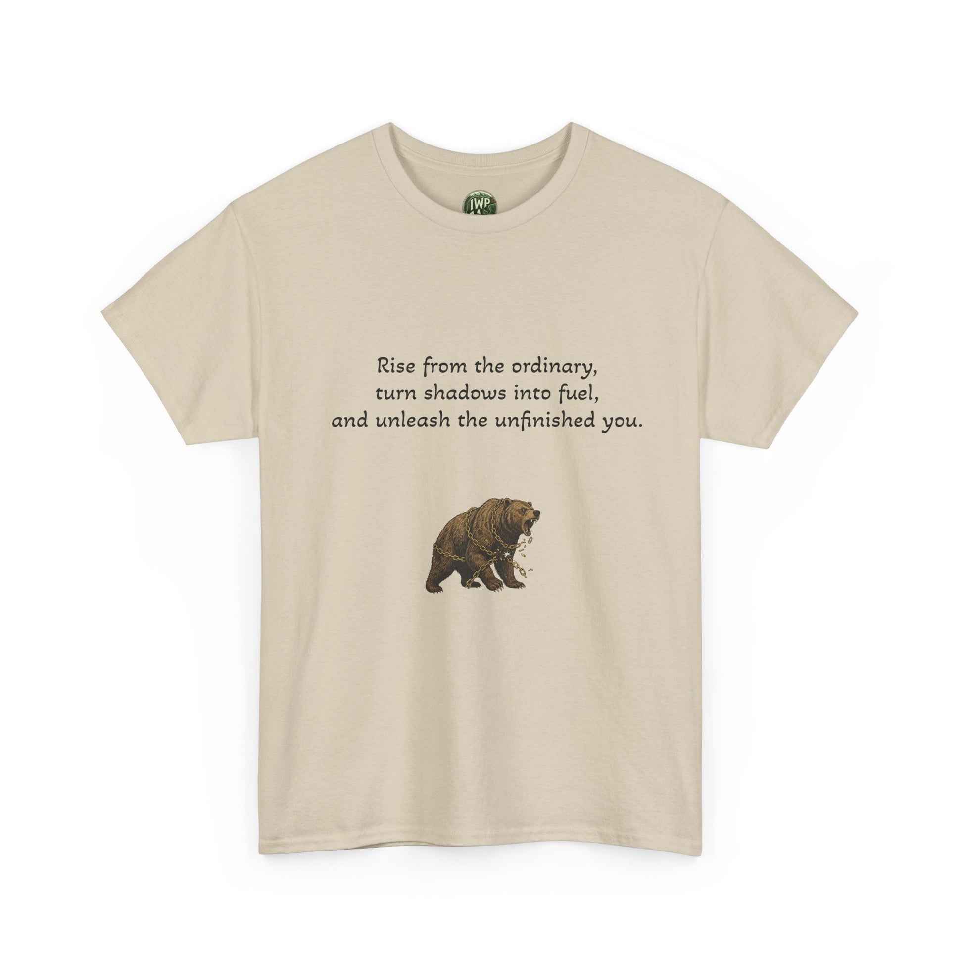 T-Shirt — Minimal Inspirational Quote Tee (“Near from the ordinary, seen shadows into fuel, and around the emboldened you.”) - InspireWithPurpose