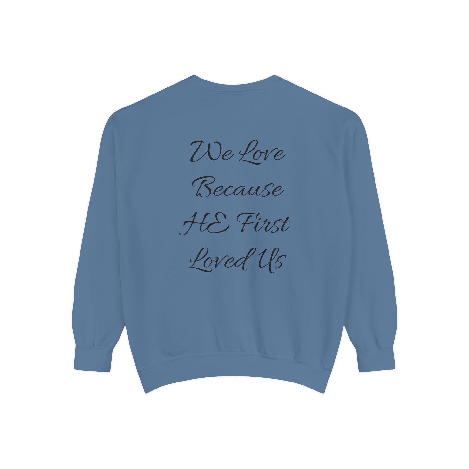 Embroidered Serenity Garment-Dyed Cotton Sweatshirt - InspireWithPurpose