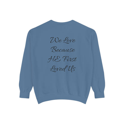 Embroidered Serenity Garment-Dyed Cotton Sweatshirt - InspireWithPurpose