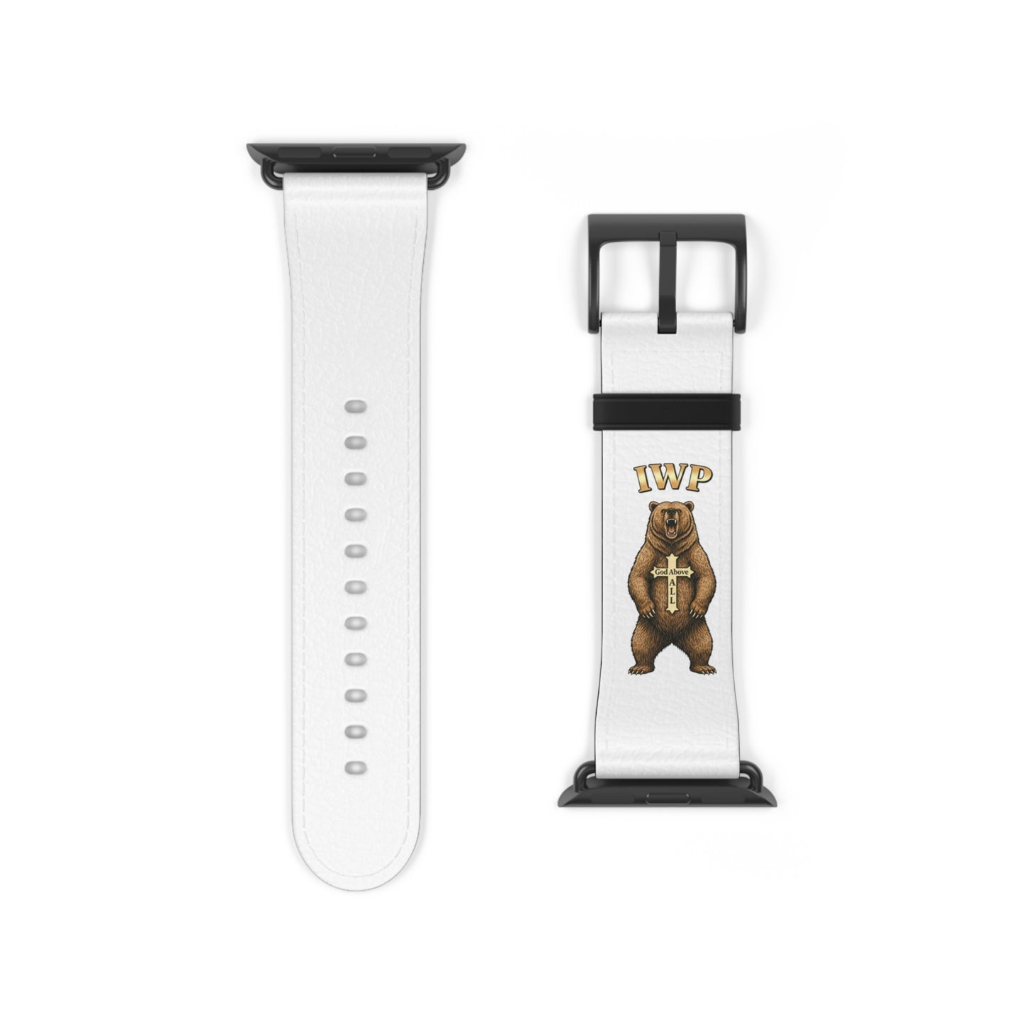 Vintage Bear Emblem Faux-Leather Apple Watch Band Strap - InspireWithPurpose