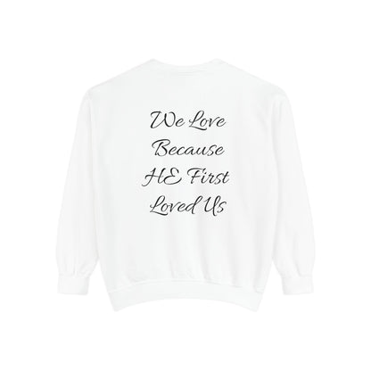 Embroidered Serenity Garment-Dyed Cotton Sweatshirt - InspireWithPurpose