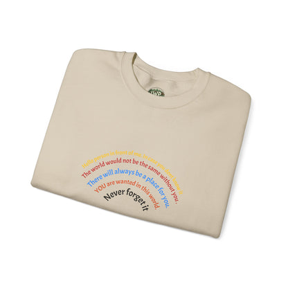 Affirmation Crewneck Sweatshirt — Hello Person Infront of me - InspireWithPurpose