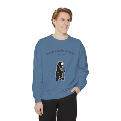 Embroidered Serenity Garment-Dyed Cotton Sweatshirt - InspireWithPurpose