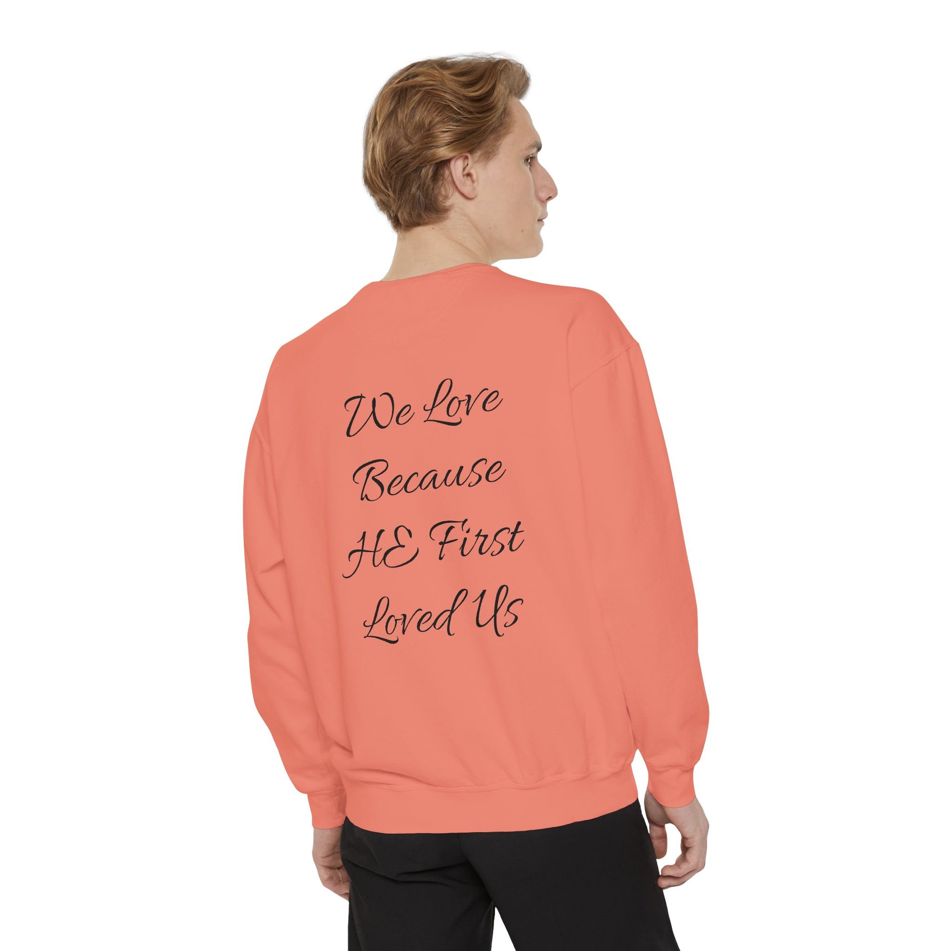 Embroidered Serenity Garment-Dyed Cotton Sweatshirt - InspireWithPurpose