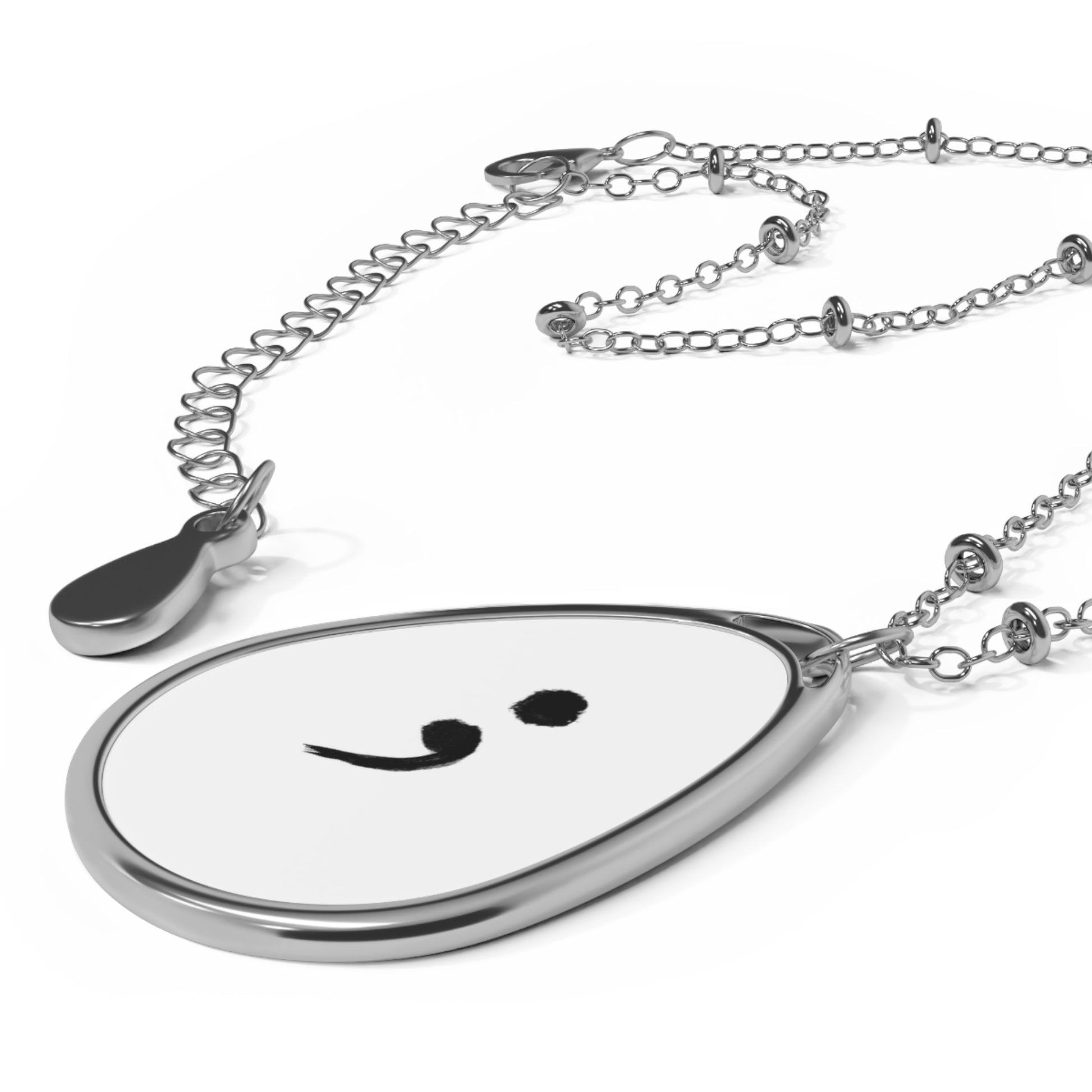 Custom Ellipse Necklace: Zinc Alloy & Aluminum Print Pendant - InspireWithPurpose