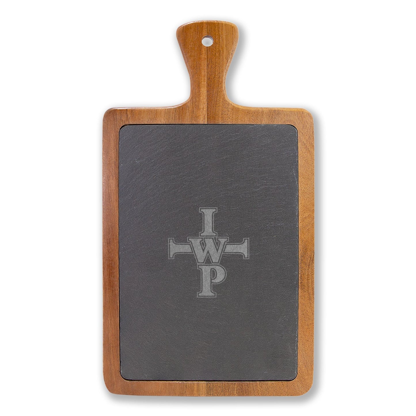 Engravable Acacia & Slate Cheese Board Set with Knives - InspireWithPurpose