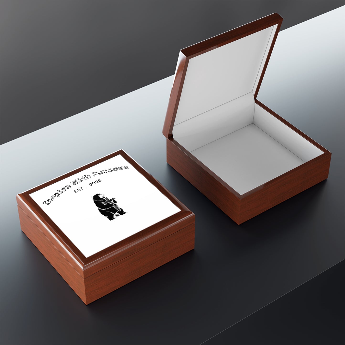 Personalized Glossy Jewelry Box with Felt Lining & 90° Hinges - InspireWithPurpose